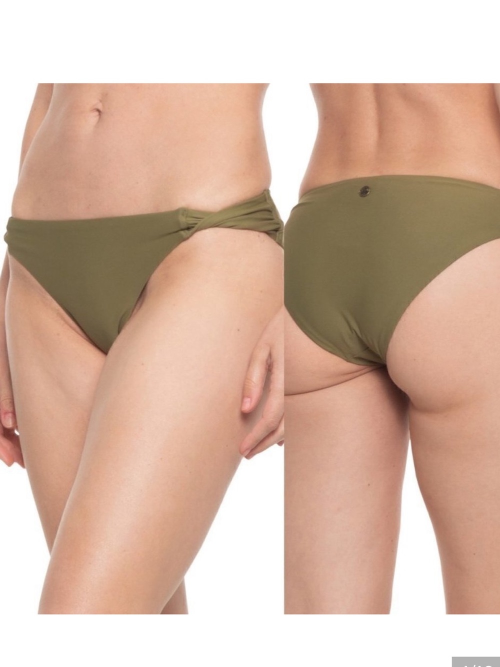 Prana Emarsee Cacti Green Bikini  Bottoms  Side Twist NWT Sz S Ret $55